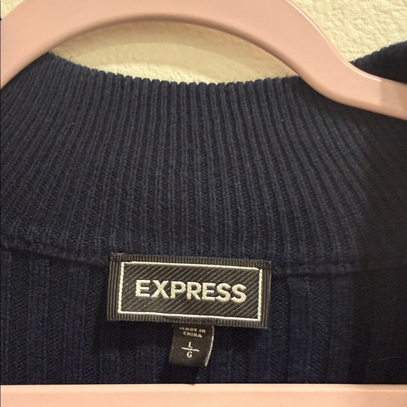 Express Dark Blue Ribbed Sweater - Picture 4 of 5